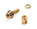The winch lock bolt is a custom 3/8-16 precision security bolt made from 1045 carbon alloy steel heat treated to Grade 5 yield strength.