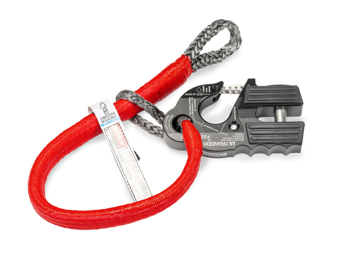 The HammerLoopTM is designed to work with the UltraHook and features a unique design to facilitate quick attachment through a wheel, around a roll cage, or via the eyelets of any strap.