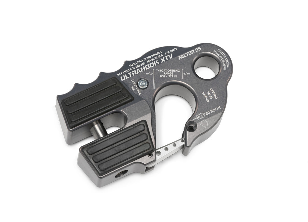 The Ultrahook XTV is the world's safest and fastest winch hook that was developed to meet the needs of off-road racers who needed the speed of a hook with the functionality of closed system winching