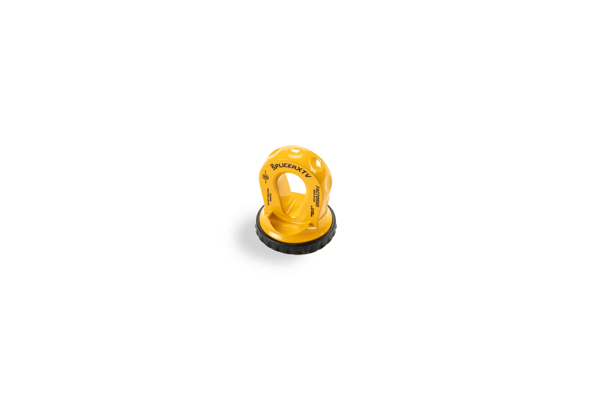 The Splicer XTV is the world?s first splice on synthetic rope shackle mounting thimble with rope protection and integrated rubber pad for UTV/ATV