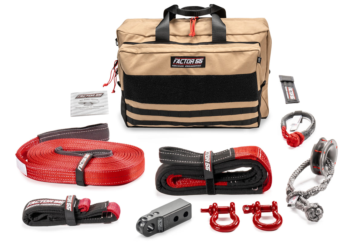 Sawtooth Vehicle Recovery Kit ? This is our medium size kit for winch recovery and towing  operations with black HitchLink 2.0 and Large Bag