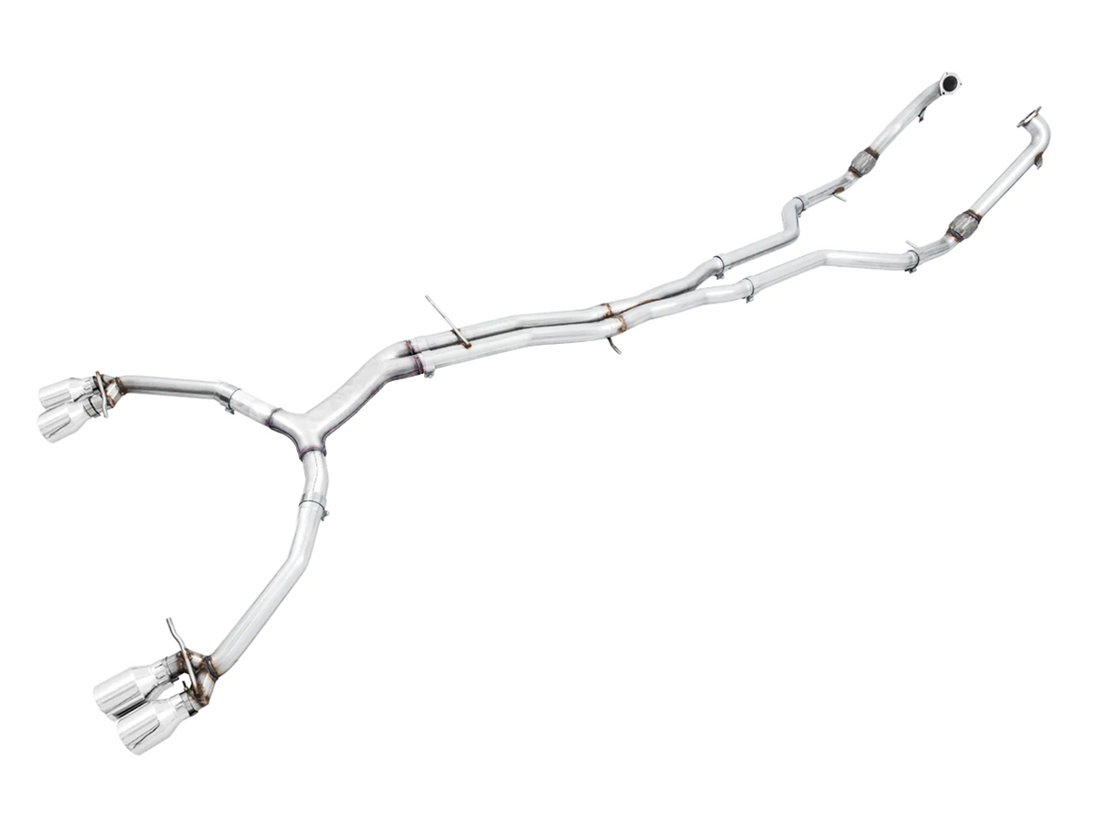 AWE Track Edition Exhaust for Audi B9 S5 Sportback - 4" Chrome Silver Tips