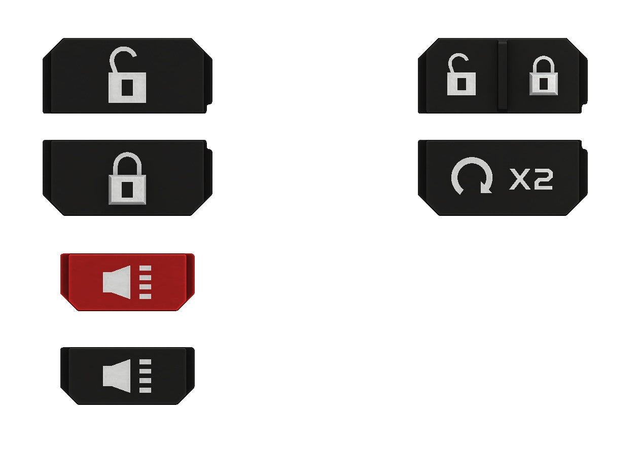 Extra Button Set - Injection Fob IF029 (V2 Wrangler JL / Gladiator JT)