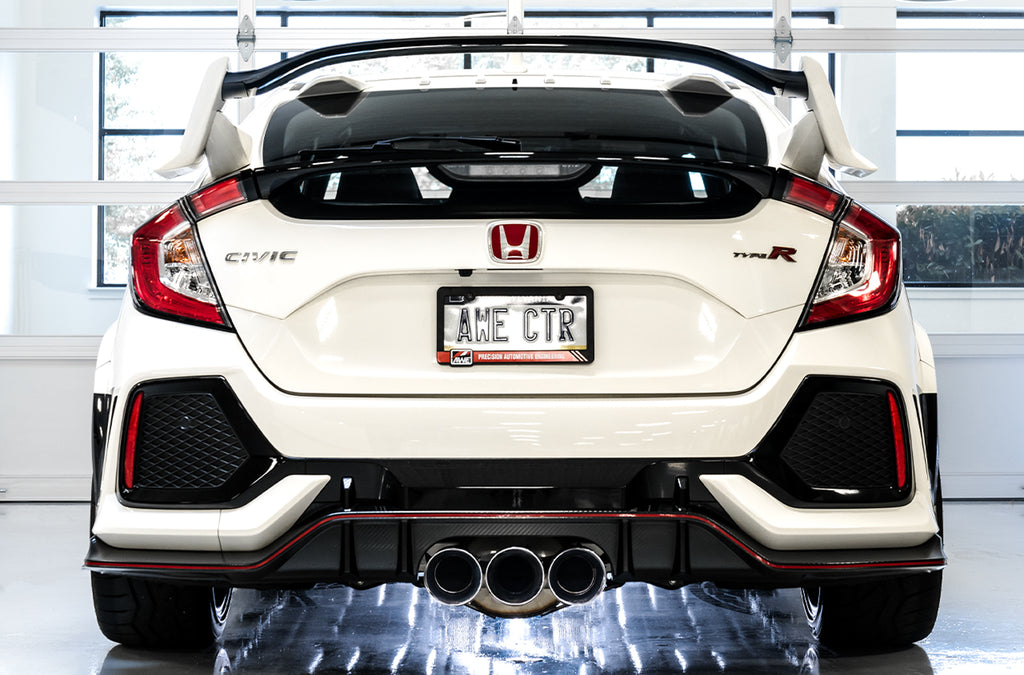 AWE Track Edition Exhaust for FK8 Civic Type R (includes Front Pipe) - Triple Chrome Silver Tips