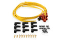 Spark Plug Wire Set- 7mm-Super Stock-Copper Core-Universal Straight Boots-Yellow - 3008 universal fit super stock spark plug wire sets have a spiral core with yellow silicon coating and are 7mm.
