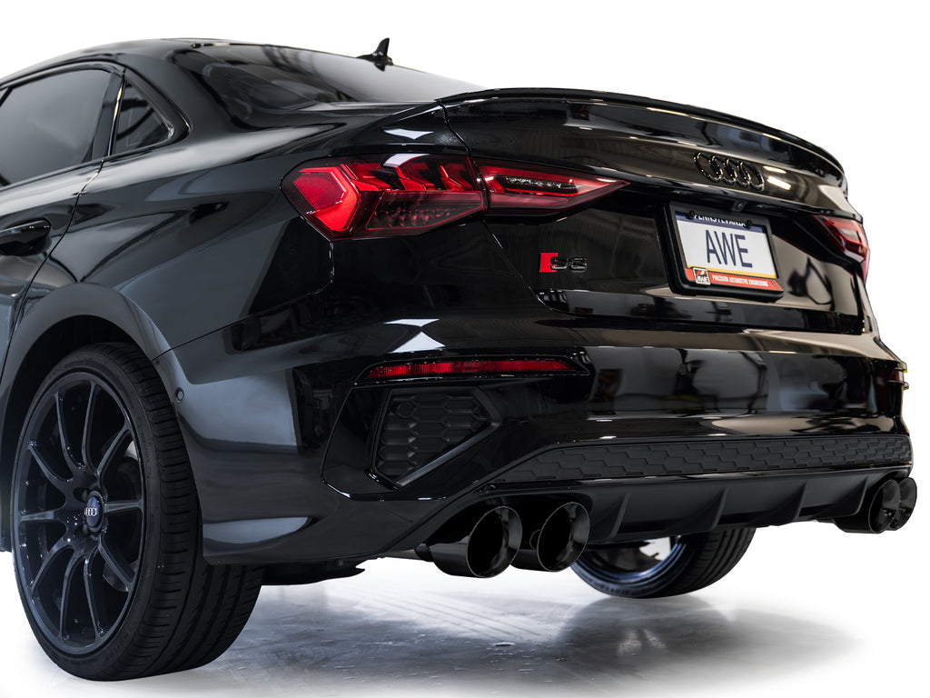 AWE Track Edition Exhaust for Audi 8Y S3 - 4.5" Diamond Black Tips