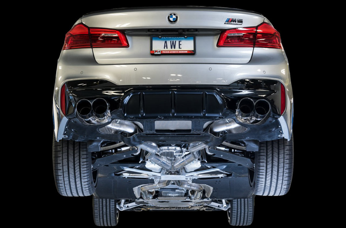 AWE SwitchPath™ Catback Exhaust for BMW F90 M5 - 4" Chrome Silver Tips