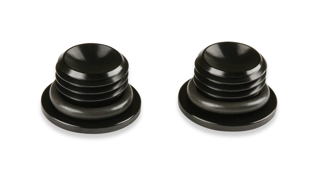-3 AN Port Plug w/ O-Ring Seal, Black Anodized Aluminum - 2 pieces