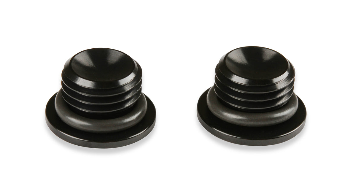 -3 AN Port Plug w/ O-Ring Seal, Black Anodized Aluminum - 2 pieces