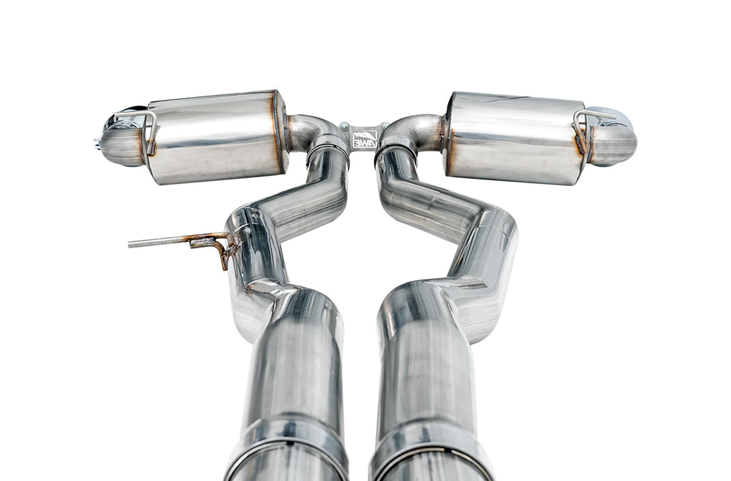 AWE Non-Resonated Touring Edition Exhaust for A90 Supra - 5" Chrome Silver Tips