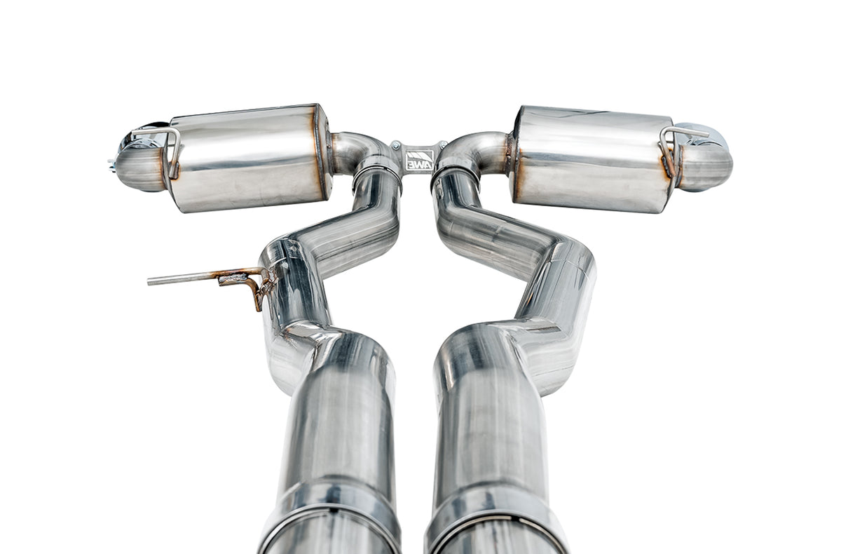 AWE Non-Resonated Touring Edition Exhaust for A90 Supra - 5" Chrome Silver Tips