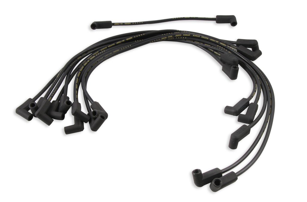 Spark Plug Wire Set- 8mm - Super Stock - Custom - Black Wire - Custom spark plug wire set - 500 Ohms/Ft Sprial Core - SBC 1987-1995 V8
