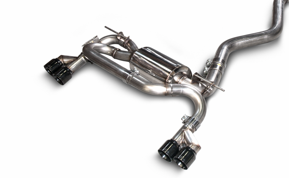 AWE Touring Edition Axleback Exhaust, Quad Outlet for BMW F3X N20/N26 328i/428i - 3" Diamond Black Tips