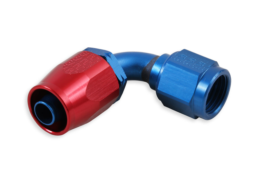 Earls 90 Degree Auto-Fit Hose End AN -6 - Red/Blue