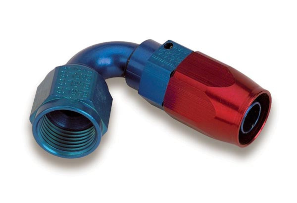 Earls 120 Degree Swivel-Seal® Hose End AN -12 - Red/Blue