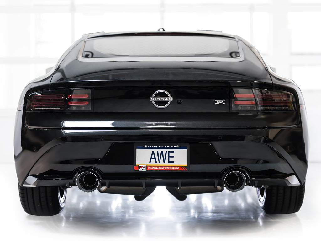 AWE Track Edition Exhaust for Nissan Z - 5” Chrome Silver Tips