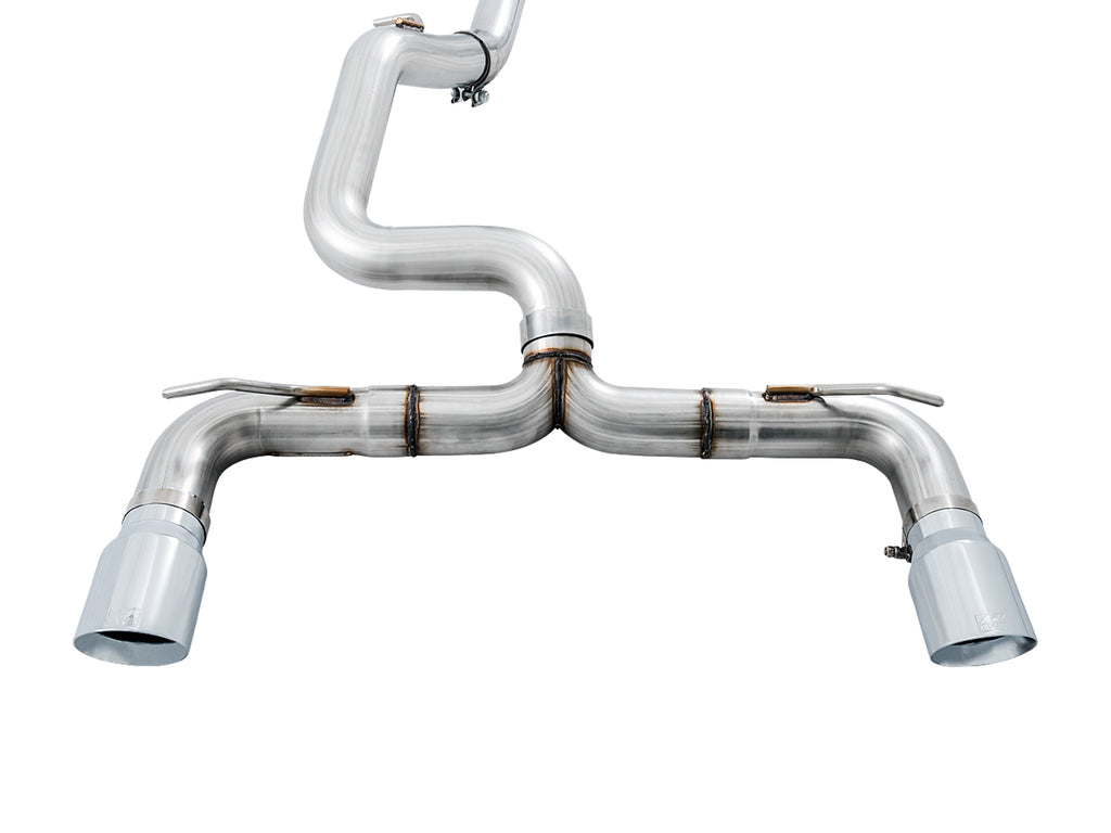 AWE Track Edition Cat-back Exhaust for Ford Focus RS - Chrome Silver Tips