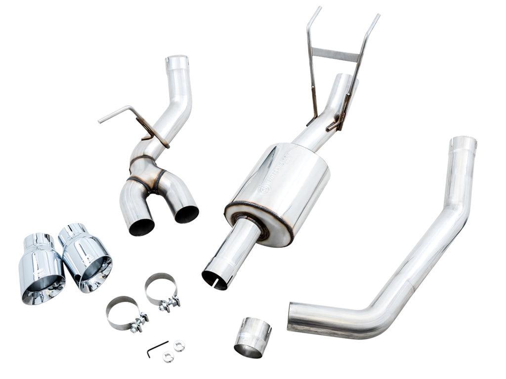 AWE 0FG Single Side Exit Catback Exhaust for 4th Gen RAM 1500 5.7L (without bumper cutouts) - Dual Chrome Tips