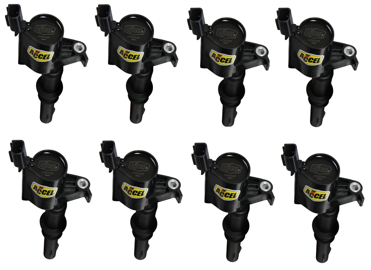 Ignition Coil - SuperCoil - 2004-2008 Ford 4.6L/5.4L/6.8L 3-valve- Black- 8-Pack - SuperCoil with shorter Black Boot for 2004-2008 Ford Modular 3V 4.6L/ 5.4L / 6.8L V10 Engines