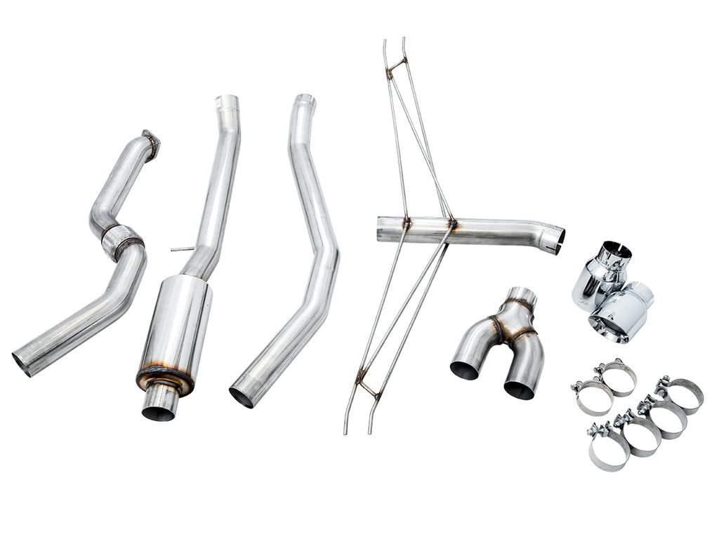 AWE Track Edition Exhaust for 10th Gen Civic Si Coupe / Sedan (includes Front Pipe) - Dual Chrome Silver Tips
