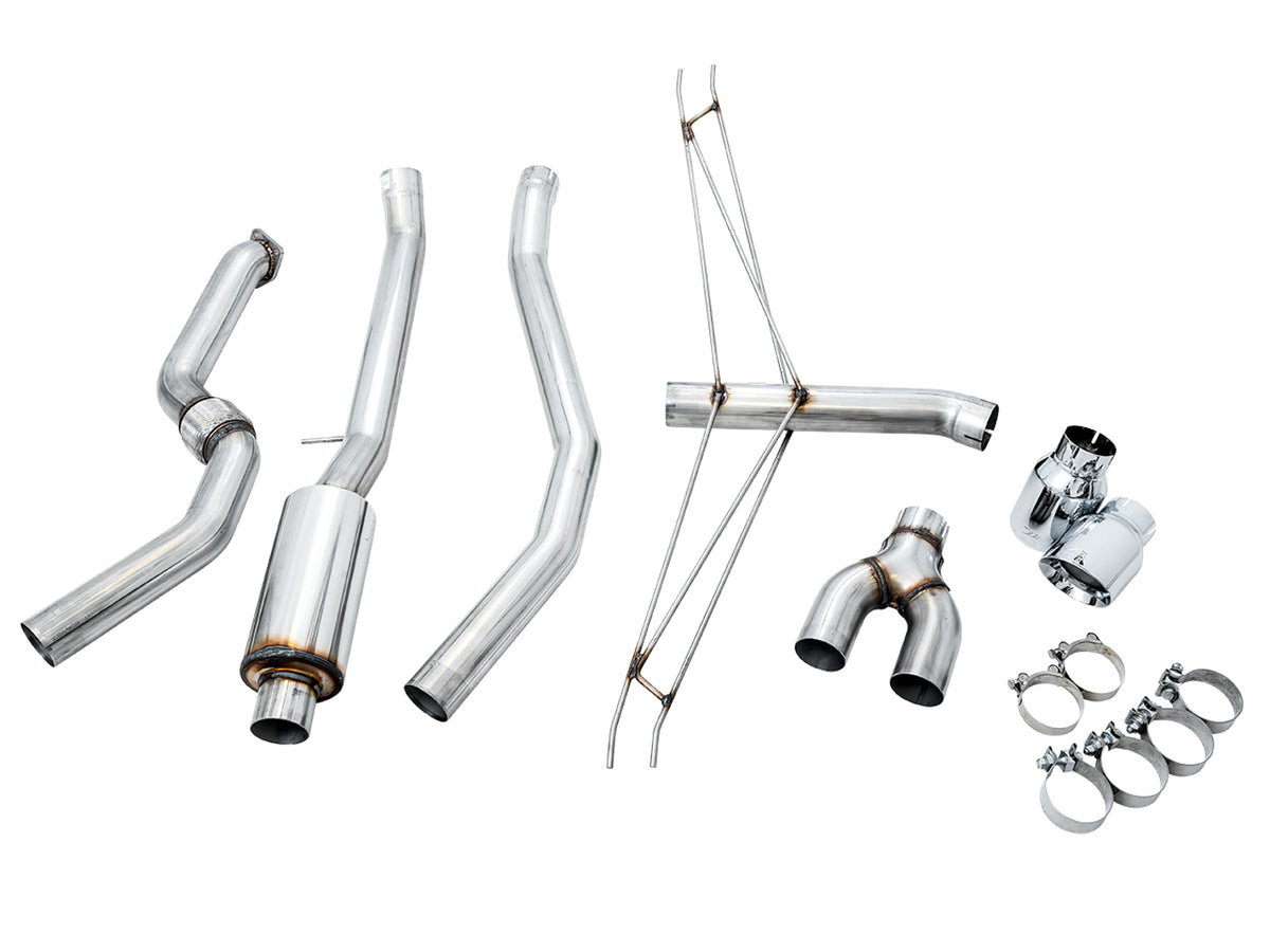 AWE Track Edition Exhaust for 10th Gen Civic Si Coupe / Sedan (includes Front Pipe) - Dual Chrome Silver Tips