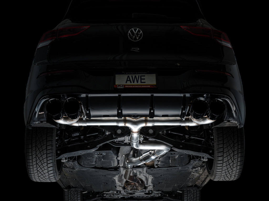 AWE Track Edition Exhaust for Volkswagen MK8 Golf R - Diamond Black Tips