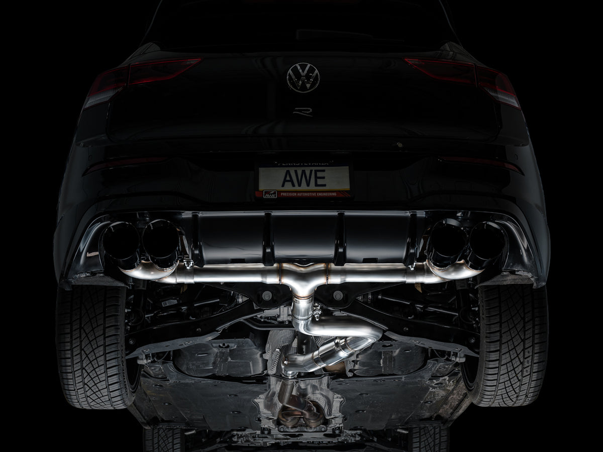 AWE Track Edition Exhaust for Volkswagen MK8 Golf R - Diamond Black Tips