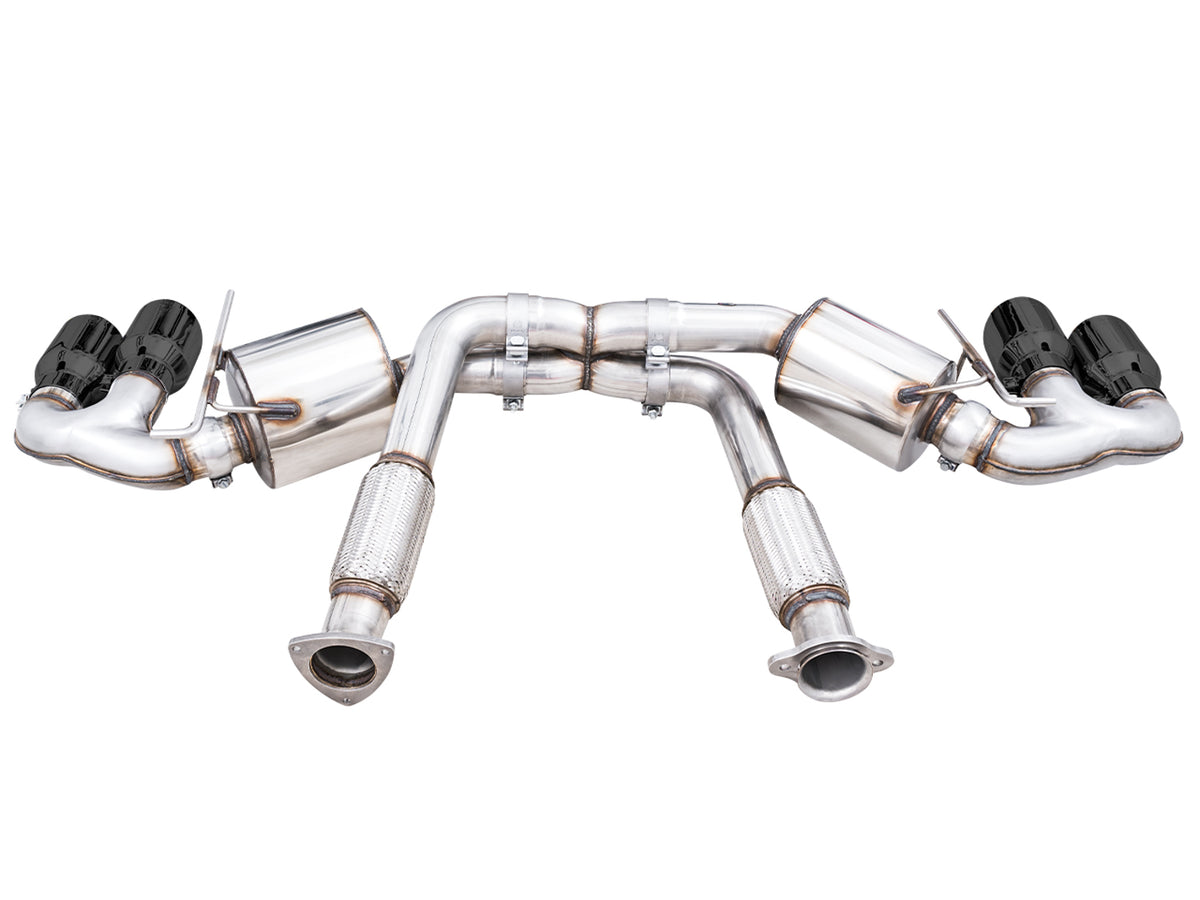 AWE Touring Edition Exhaust for C8 Corvette - 4.5" Diamond Black Tips