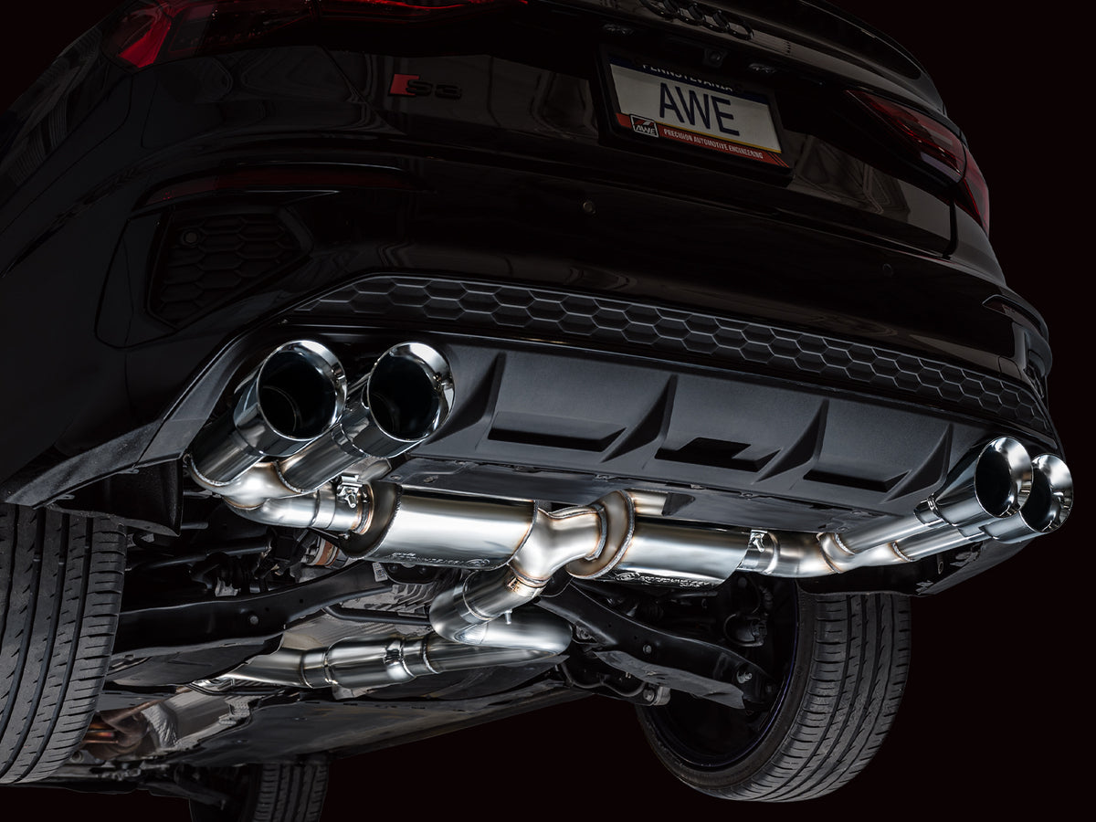 AWE Touring Edition Exhaust for Audi 8Y S3 - 4.5" Chrome Silver Tips