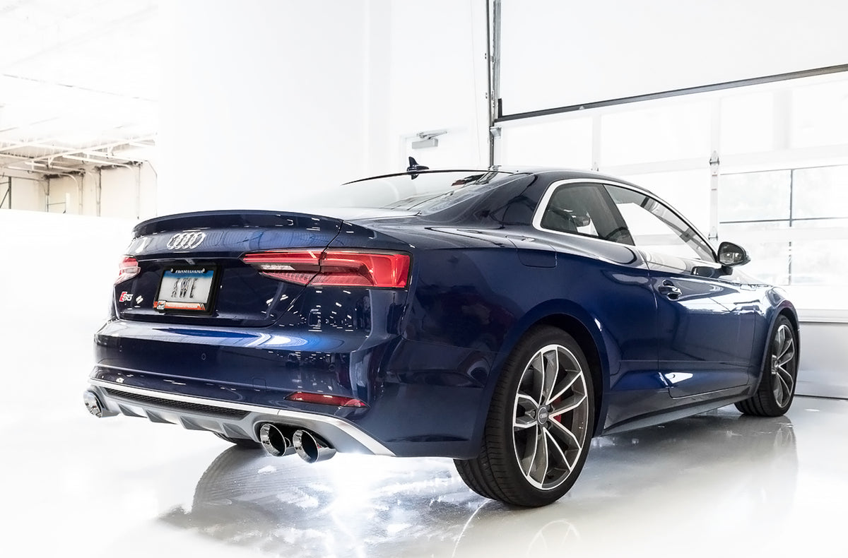 AWE SwitchPath™ Exhaust for Audi B9 S5 Coupe - Non-Resonated - 4" Chrome Silver Tips