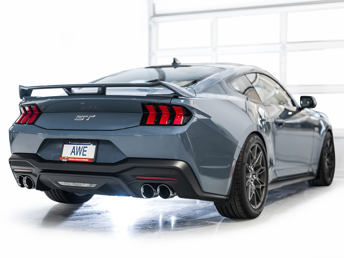 AWE SwitchPath™ Exhaust for S650 Ford Mustang GT Fastback - Quad Chrome Silver Tips