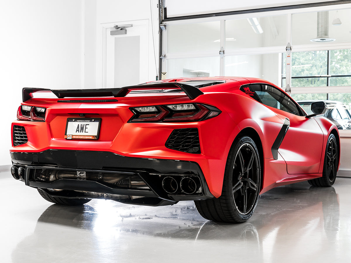 AWE Touring Edition Exhaust for C8 Corvette - 4.5" Diamond Black Tips