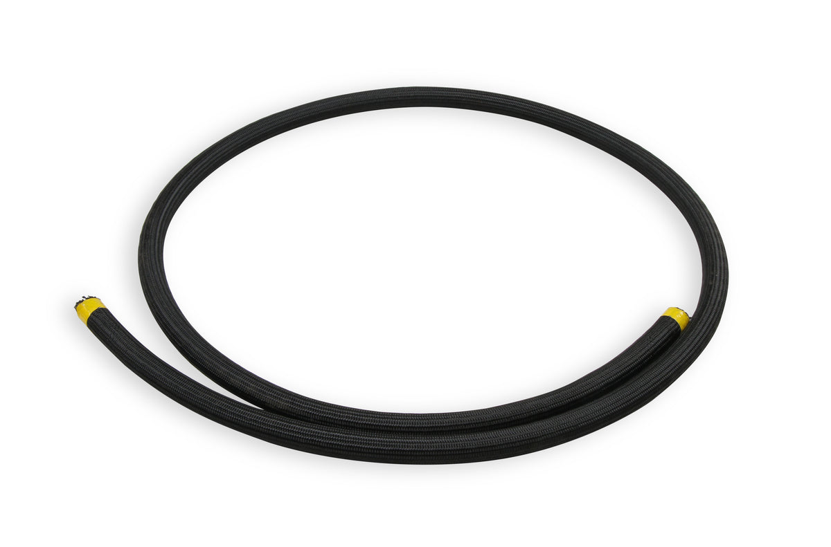 -12 Double-Helix Ribbed PTFE Hose, Black Polyester Braided, 250 PSI, 33FT
