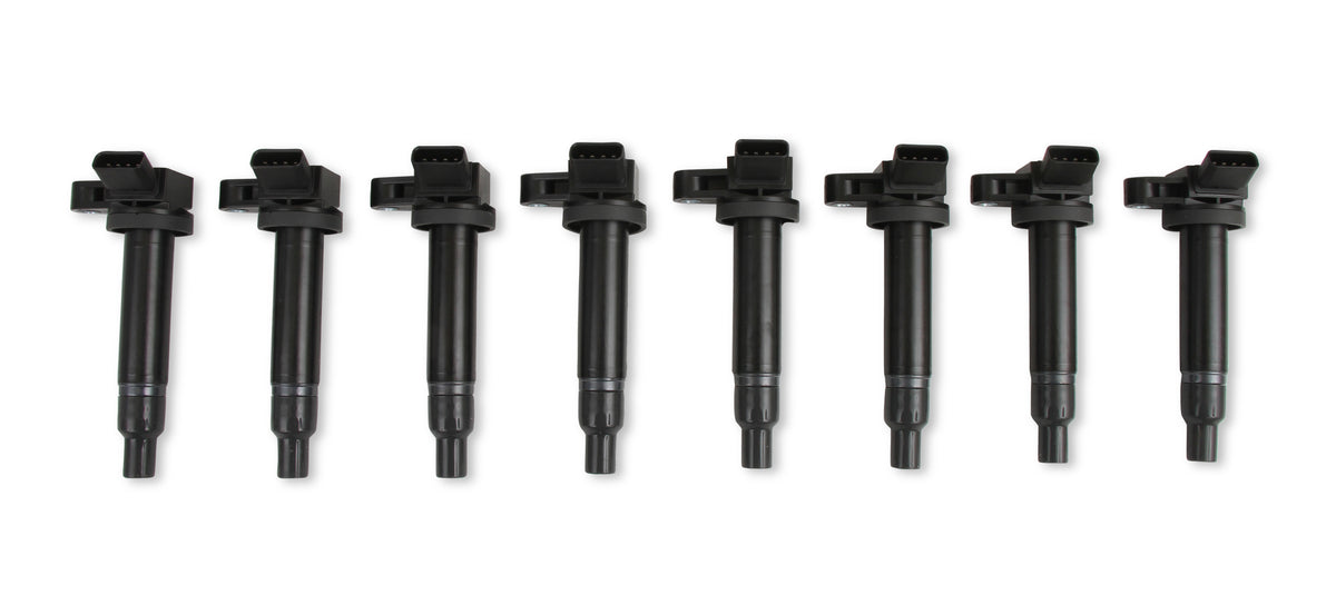 Ignition Coils - 1998-2010 Toyota, 4.7L/Lexus 4.3L, V8 Engines, 8-Pack, Black - Fits 1998-2010 Toyota,Lexus 4.3L/4.7L, V8 Engines, 8-Pack, Black
