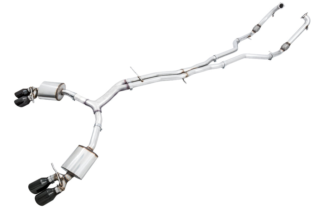 AWE Touring Edition Exhaust for Audi B9 S5 Sportback - 4" Diamond Black Tips