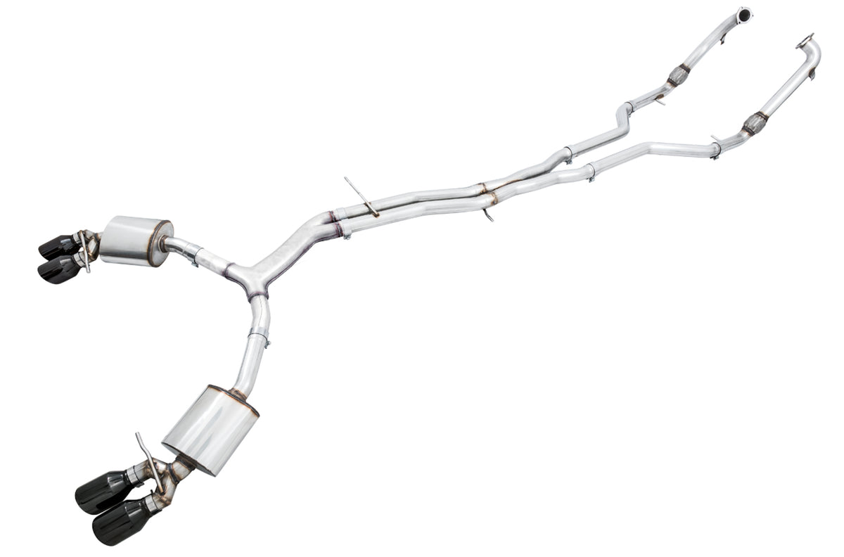AWE Touring Edition Exhaust for Audi B9 S5 Sportback - 4" Diamond Black Tips