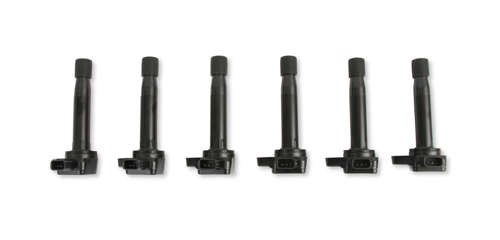 Ignition Coil - Honda and Acura 3.0, 3.2, 3.5L, 6-cylinder, Black, 6-Pack - Fits 1999 - 2010 Honda Accord, Odyssey 3.0, 3.5L and Acura CL, TL, RL with 3.2, 3.5L, 6-cylinder engines.