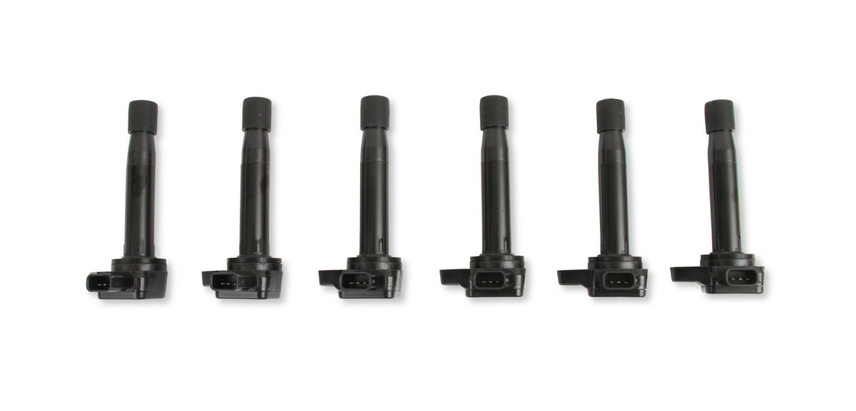 Ignition Coil - Honda and Acura 3.0, 3.2, 3.5L, 6-cylinder, Black, 6-Pack - Fits 1999 - 2010 Honda Accord, Odyssey 3.0, 3.5L and Acura CL, TL, RL with 3.2, 3.5L, 6-cylinder engines.