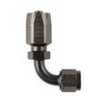 Power Steering Hose End - 90 Degeee -6 AN - Steel w/ Black Chromate Finish