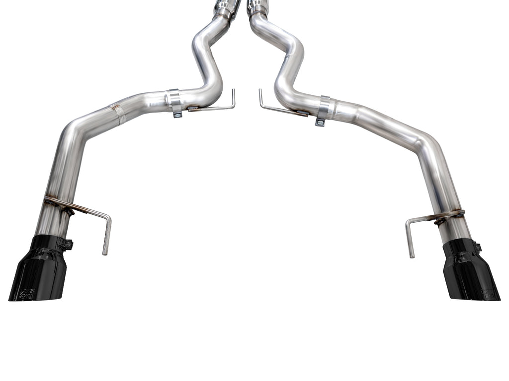 AWE Track Edition Exhaust for S650 Ford Mustang GT Fastback - Dual Diamond Black Tips