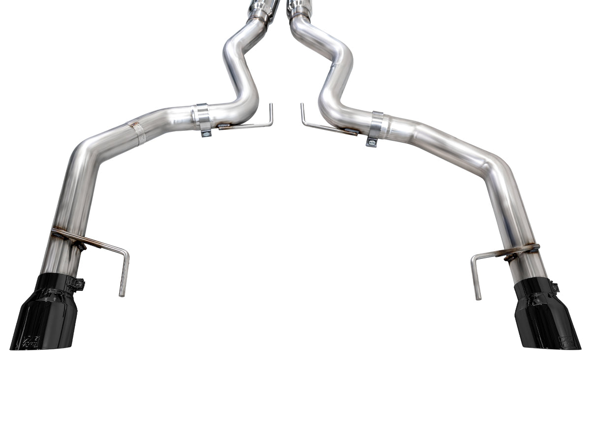 AWE Track Edition Exhaust for S650 Ford Mustang GT Fastback - Dual Diamond Black Tips