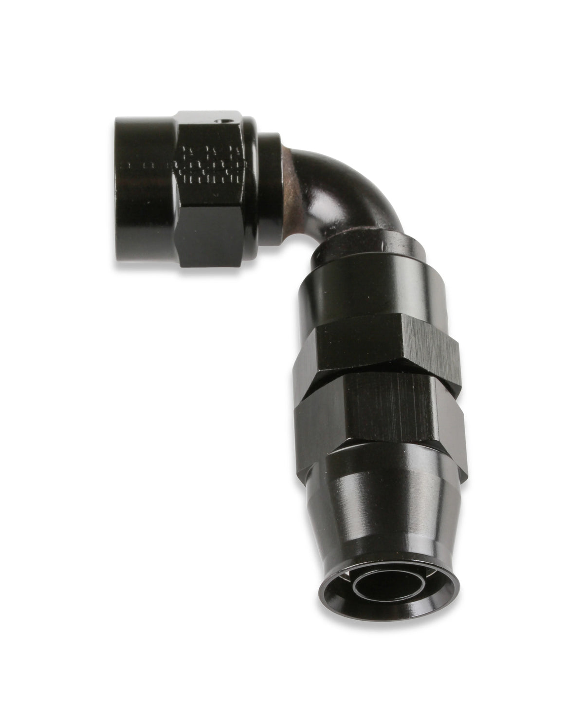 -8 AN Twist-on (Dynamic Swivel) 90 Degree Bent Tube Hose-End