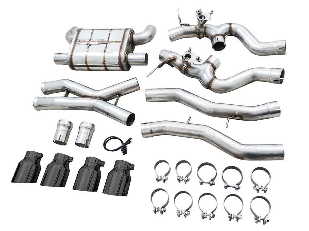 AWE SwitchPath Catback Exhaust for BMW G8X M3/M4 - 4.5" Diamond Black Tips