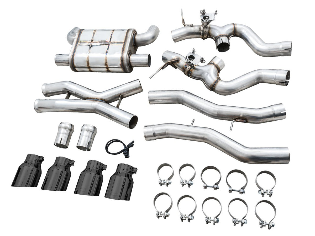 AWE SwitchPath Catback Exhaust for BMW G8X M3/M4 - 4.5" Diamond Black Tips