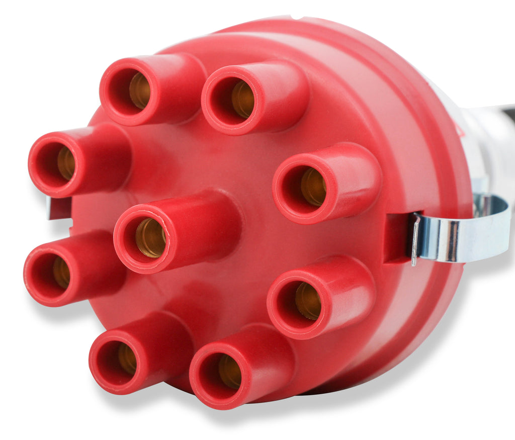 Mallory Unilite Distributor with built-in electronic ignition module.