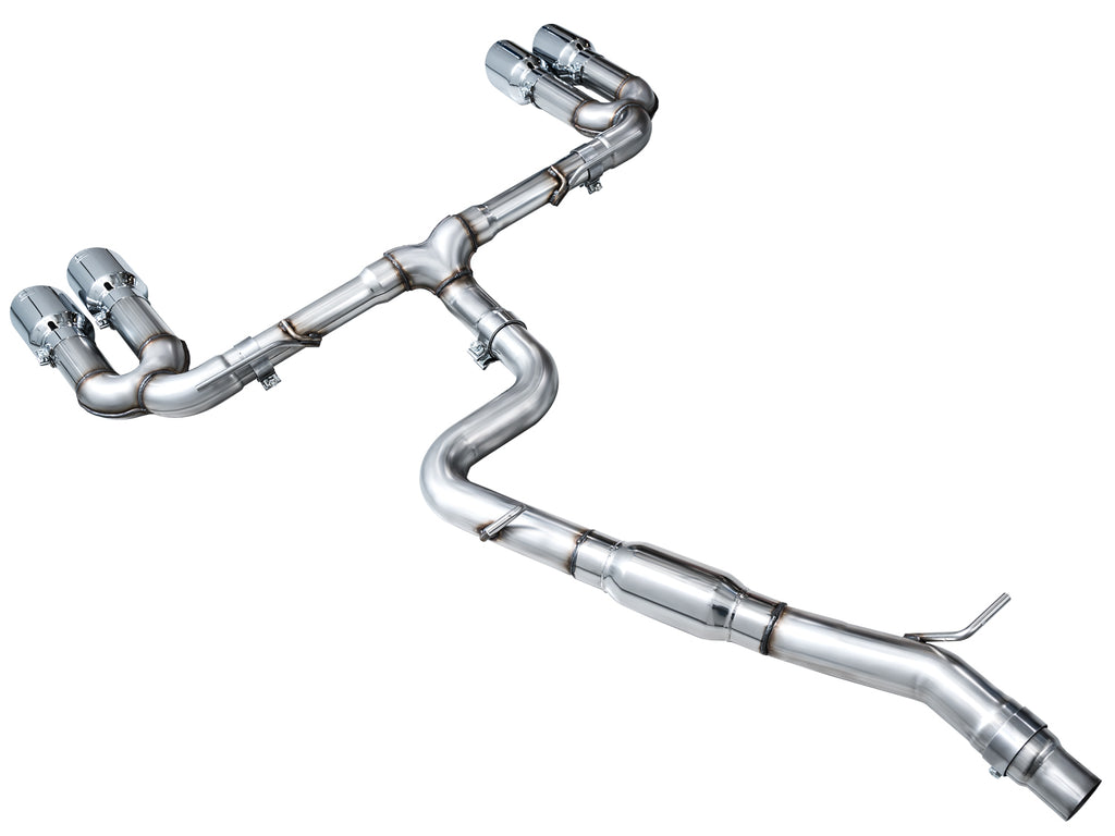 AWE Track Edition Exhaust for Audi 8Y S3 - 4.5" Chrome Silver Tips
