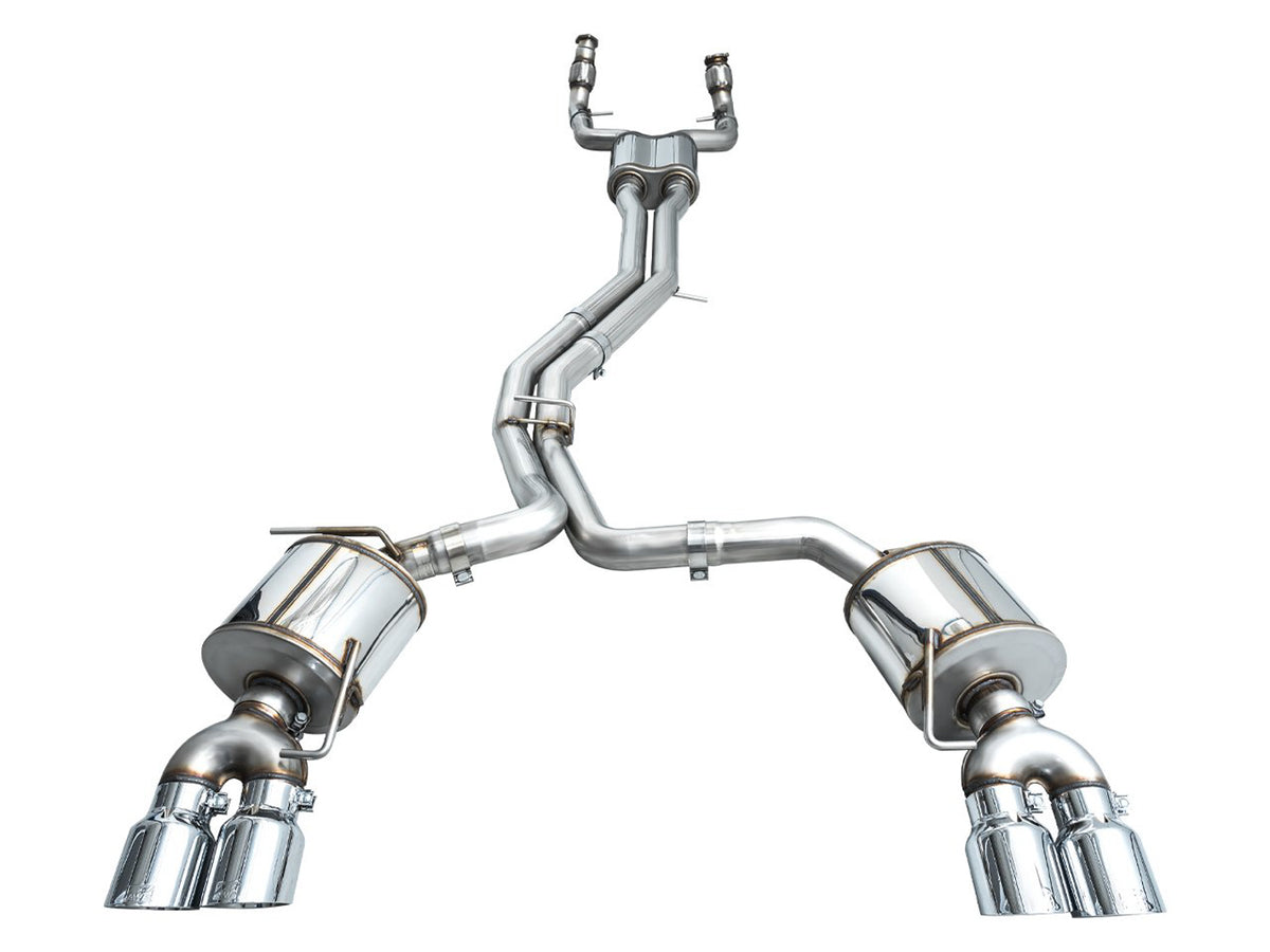 AWE Touring Edition Exhaust for Audi C8 S6/S7 - 4.5" Chrome Silver Tips