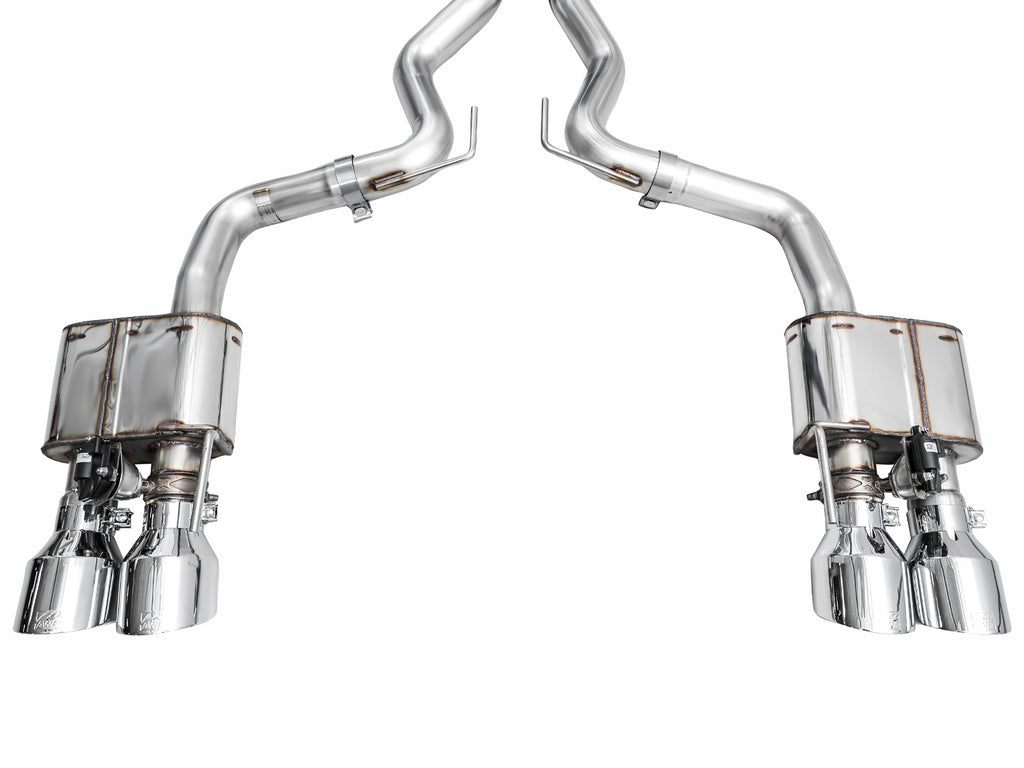 AWE SwitchPath™ Exhaust for S650 Ford Mustang Dark Horse - Quad Chrome Silver Tips