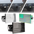Xprite Aluminum Trailer Hitch Cover with U.S. American Flag for 2" Receivers