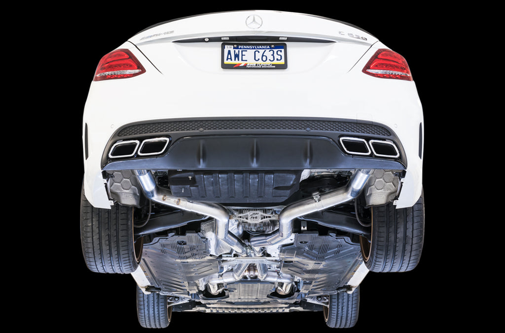 AWE Track Edition Exhaust System for '15-'18 Mercedes-Benz W205 AMG C63/S Sedan (no tips)